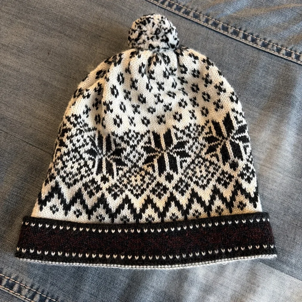 Fair Isle Caamano Limited Edition Alpaca Wool Pom Beanie Hat Knit Adult Gorpcore